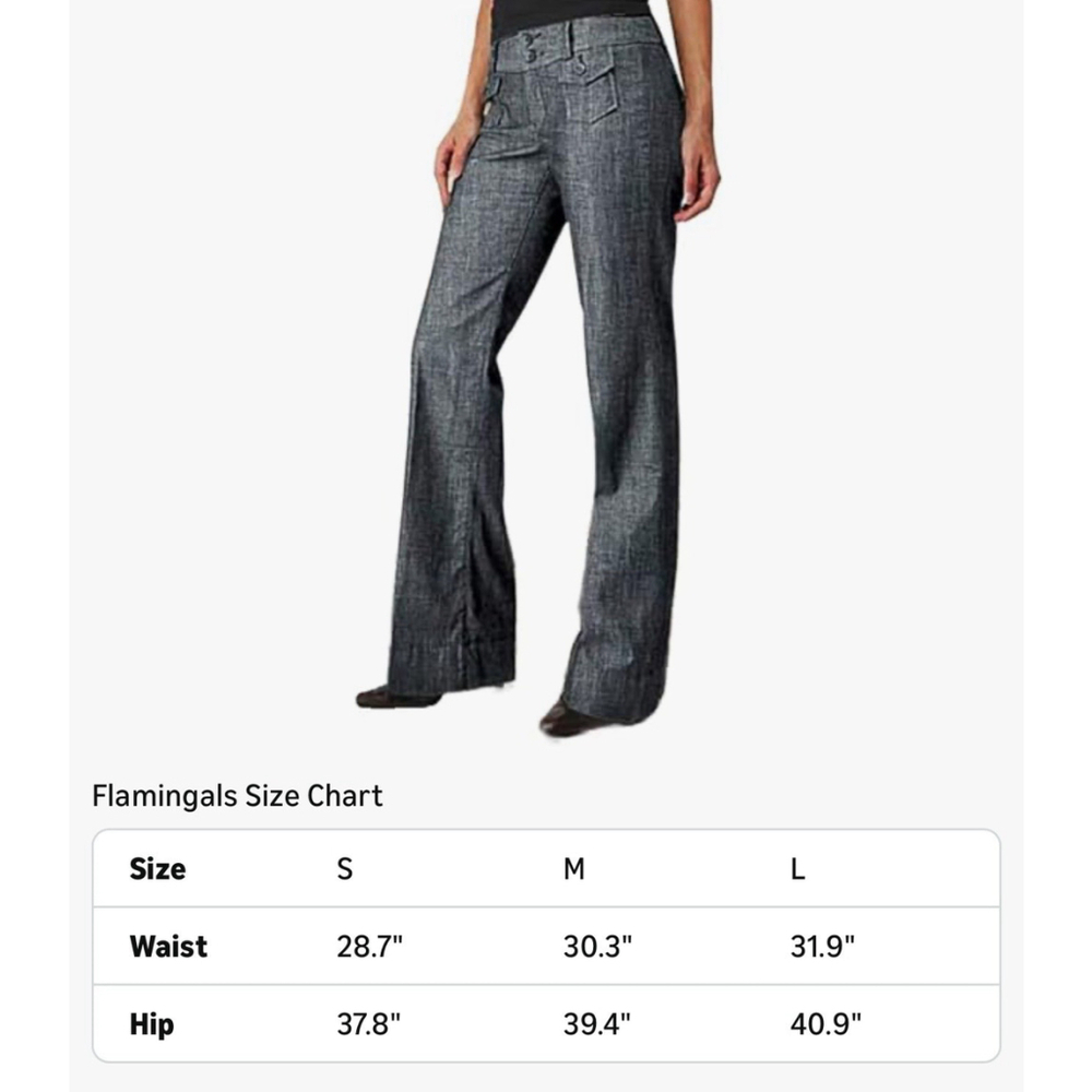 Flamingals Women’s Jeans Solid Double Breasted Pocket Straight Leg Jeans S. - Picture 2 of 14